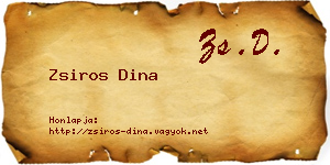 Zsiros Dina névjegykártya